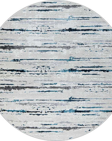 Ковер турецкий 38462A Kleopatra круглый (Полипропилен, синий, серый)